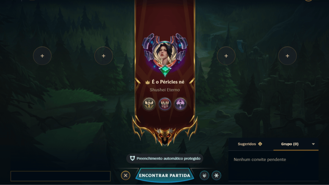 Foto da seleção de campeões com as funções Jungle e Preencher selecionadas.