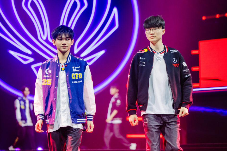 Foto de HongQ e Faker no MSI 2025.