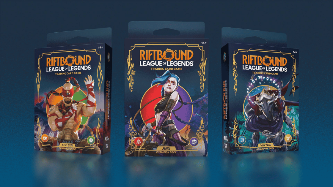 Foto dos decks de Riftbound.