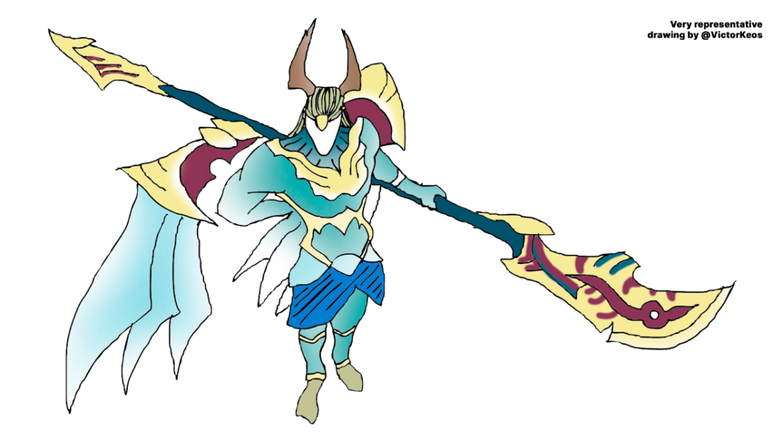 Representação do campeão Zaahen.