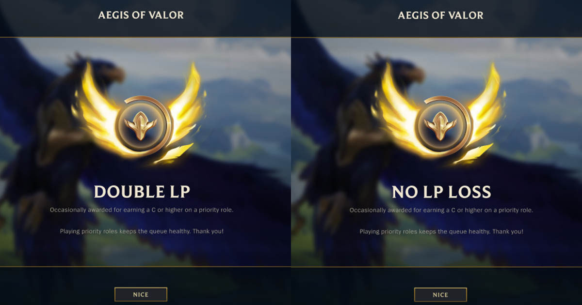 Imagem do novo sistema Aegis of Valor no LoL