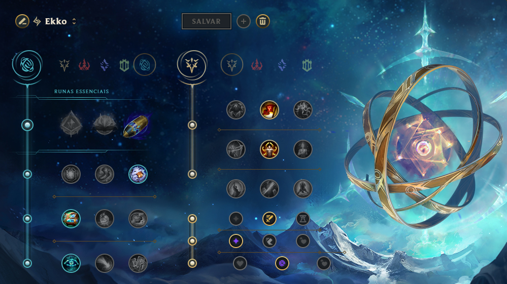 Imagem das runas do Ekko.