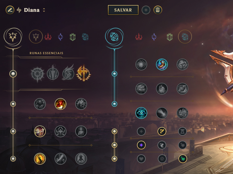 Imagem das runas da Diana.