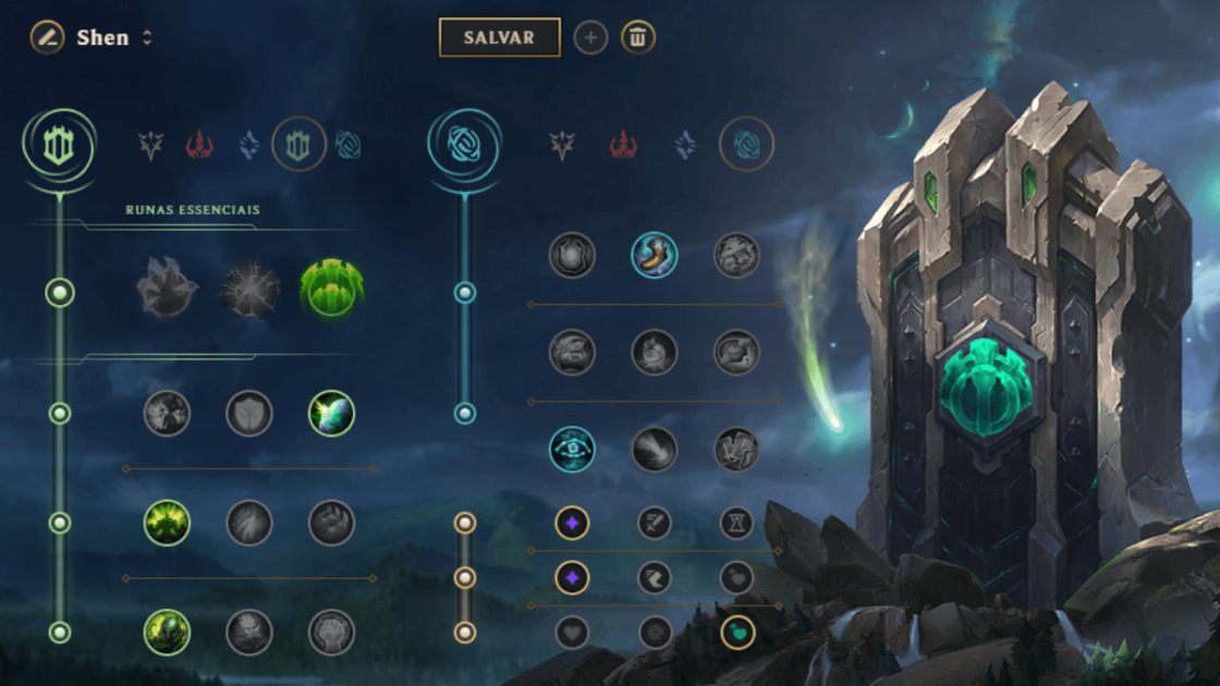 Imagem das runas do Shen jungle.