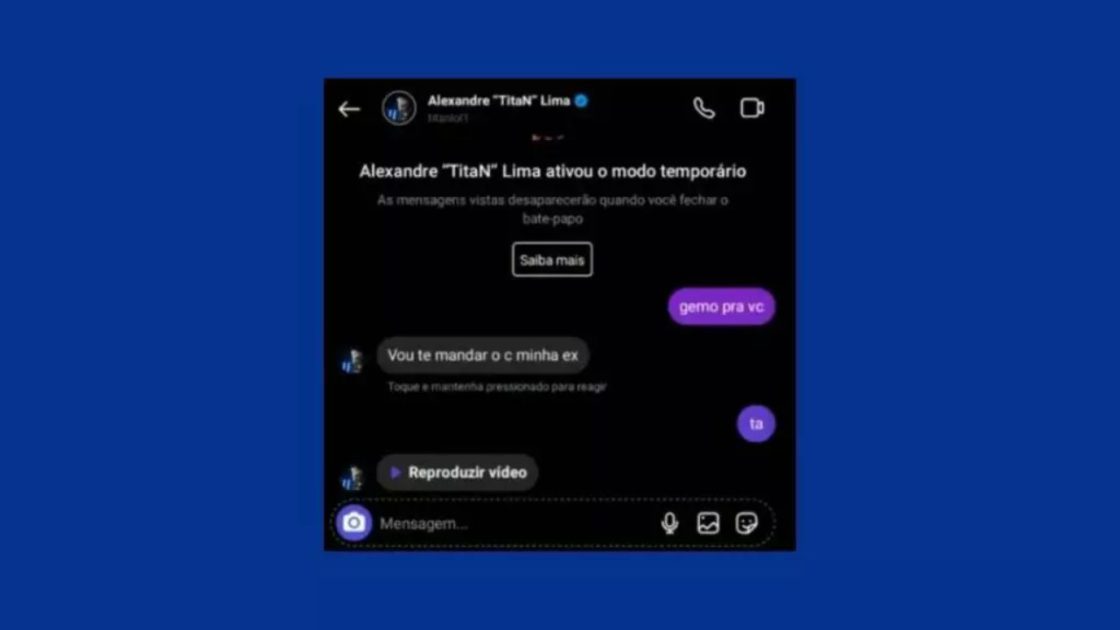 Na foto, conversas privadas do TitaN