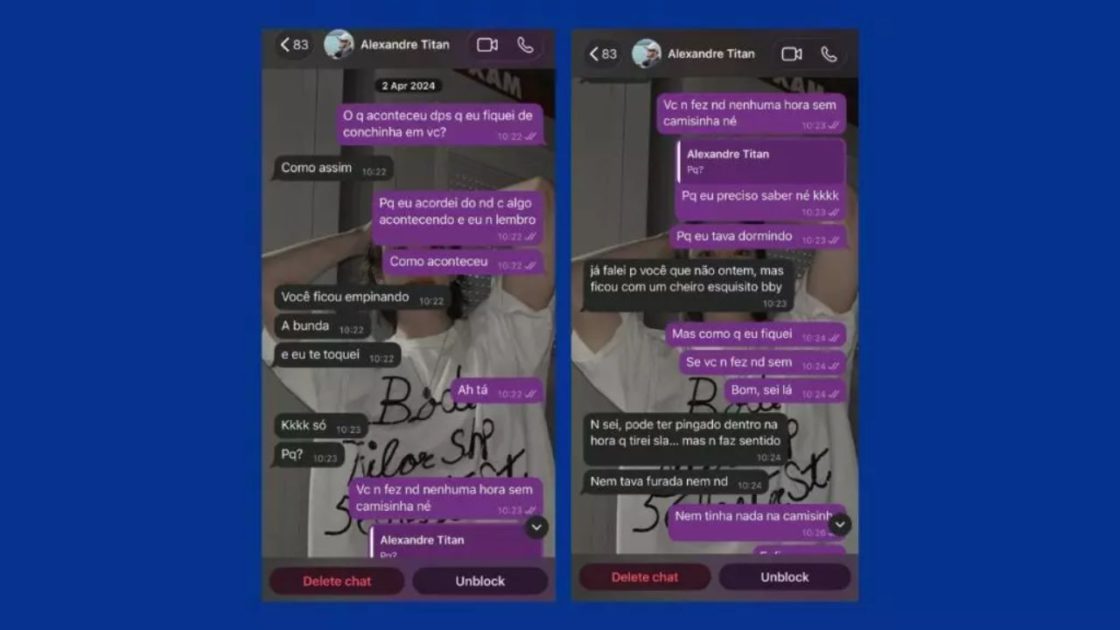 Na foto, conversas privadas do TitaN