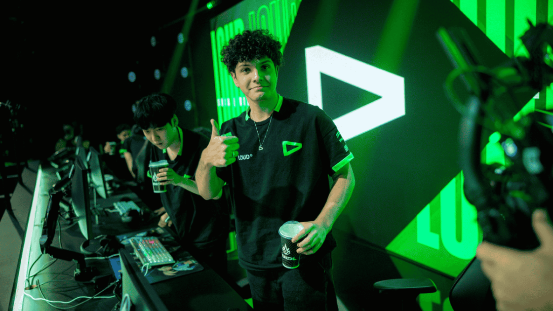Na foto, Xyno, top-laner da LOUD na Copa CBLOL 2026
