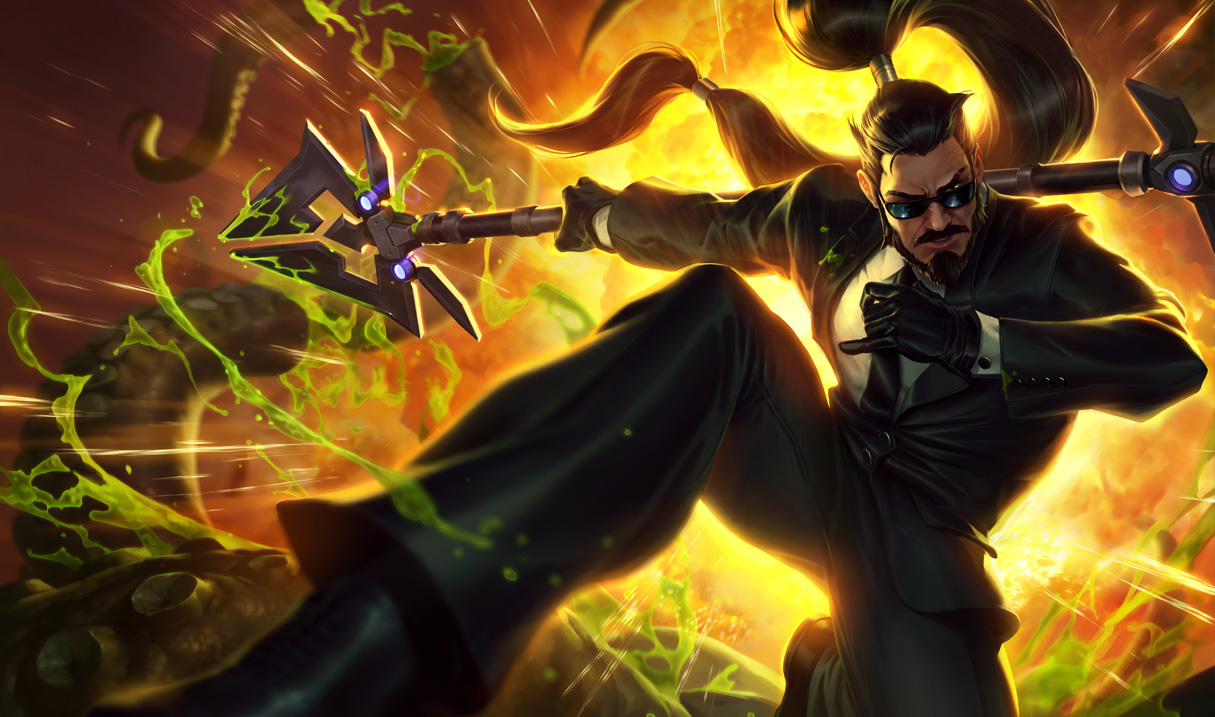 Splash Art das Novas Skins Secret Agent Xin Zhao, Elderwood Bard, Alterações no Kassadin e Mais