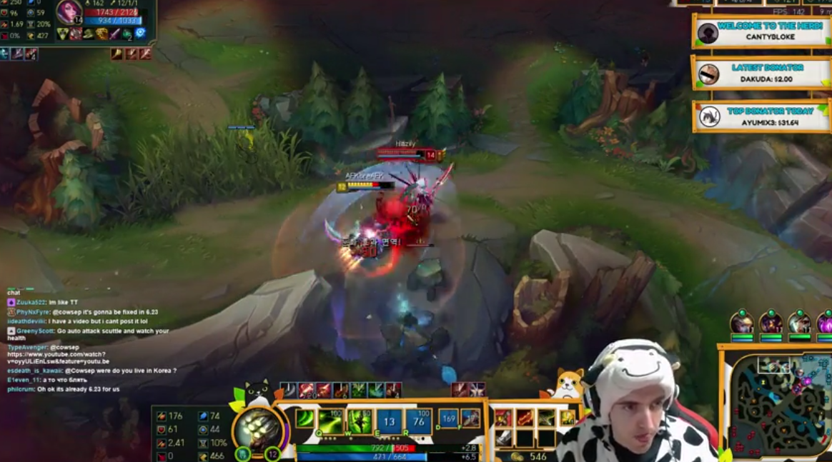 Cowsep sofre com bug na Lâmina da Fúria de Guinsoo