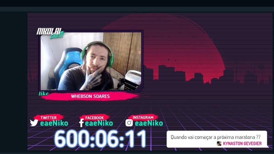 Conheça Nikolai, streamer brasileiro que quebrou o recorde de horas stremadas em 1 mês