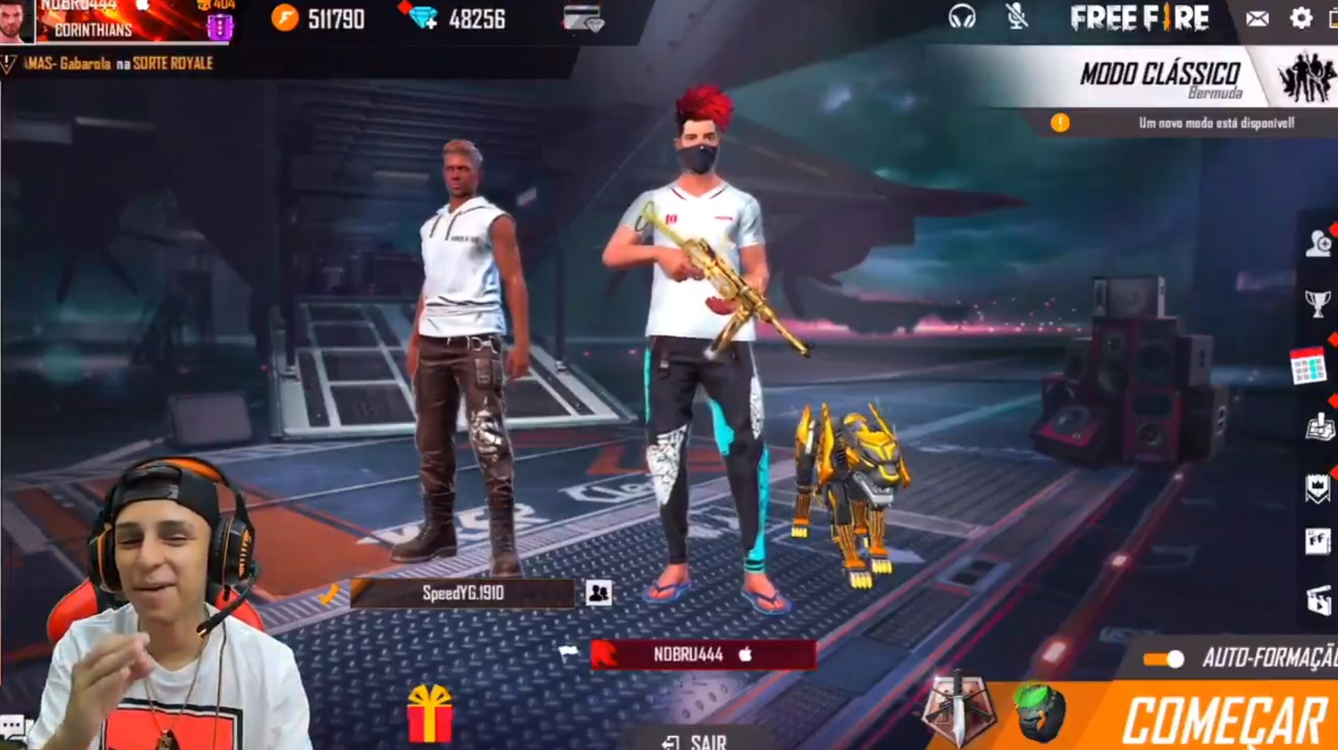 Free Fire: Astro do Free Fire, Nobru anuncia novo reforço do time de futebol do Corinthians