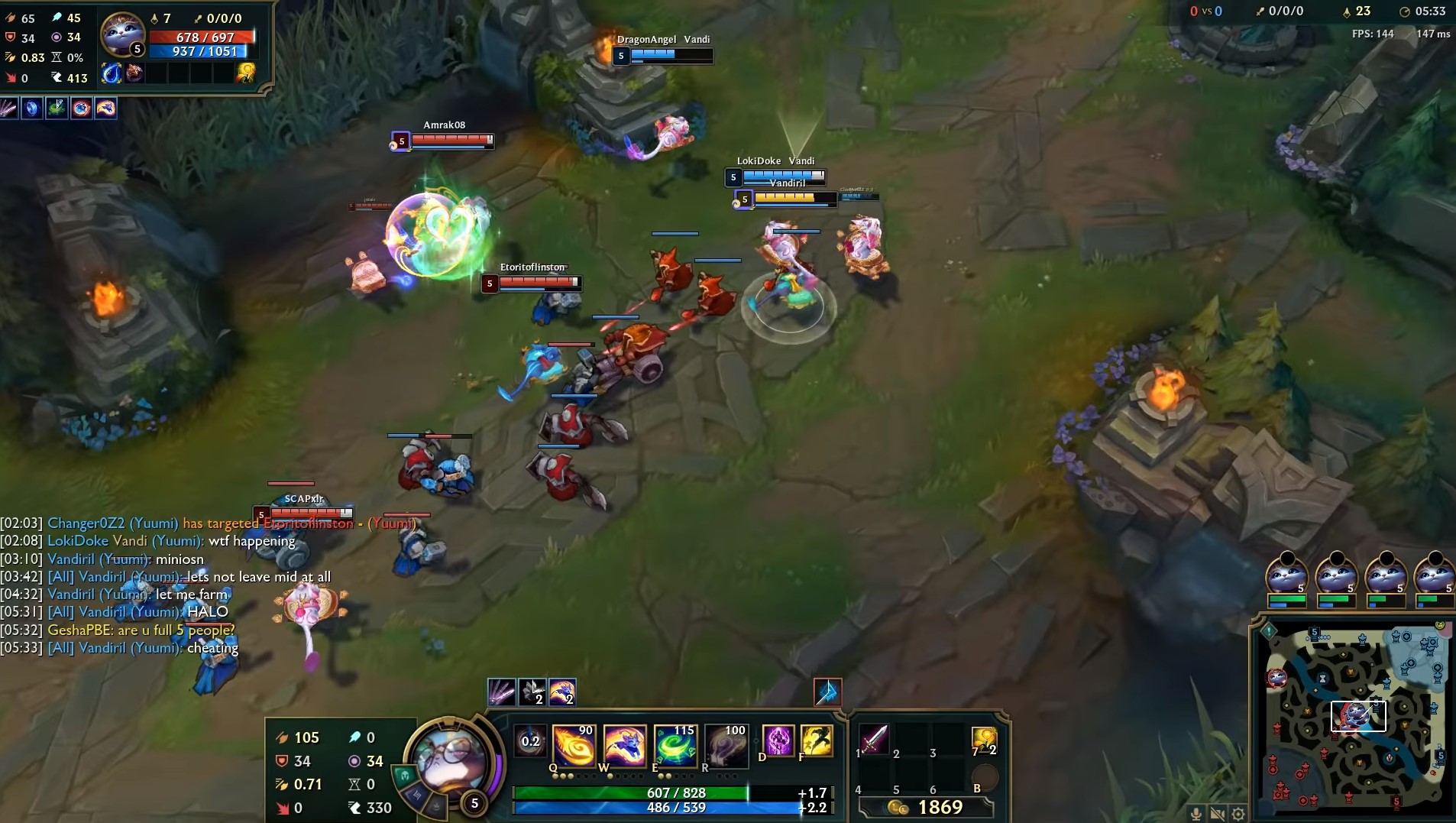 LoL: Veja uma partida de “Todos por um” com 2 times de Yuumi’s