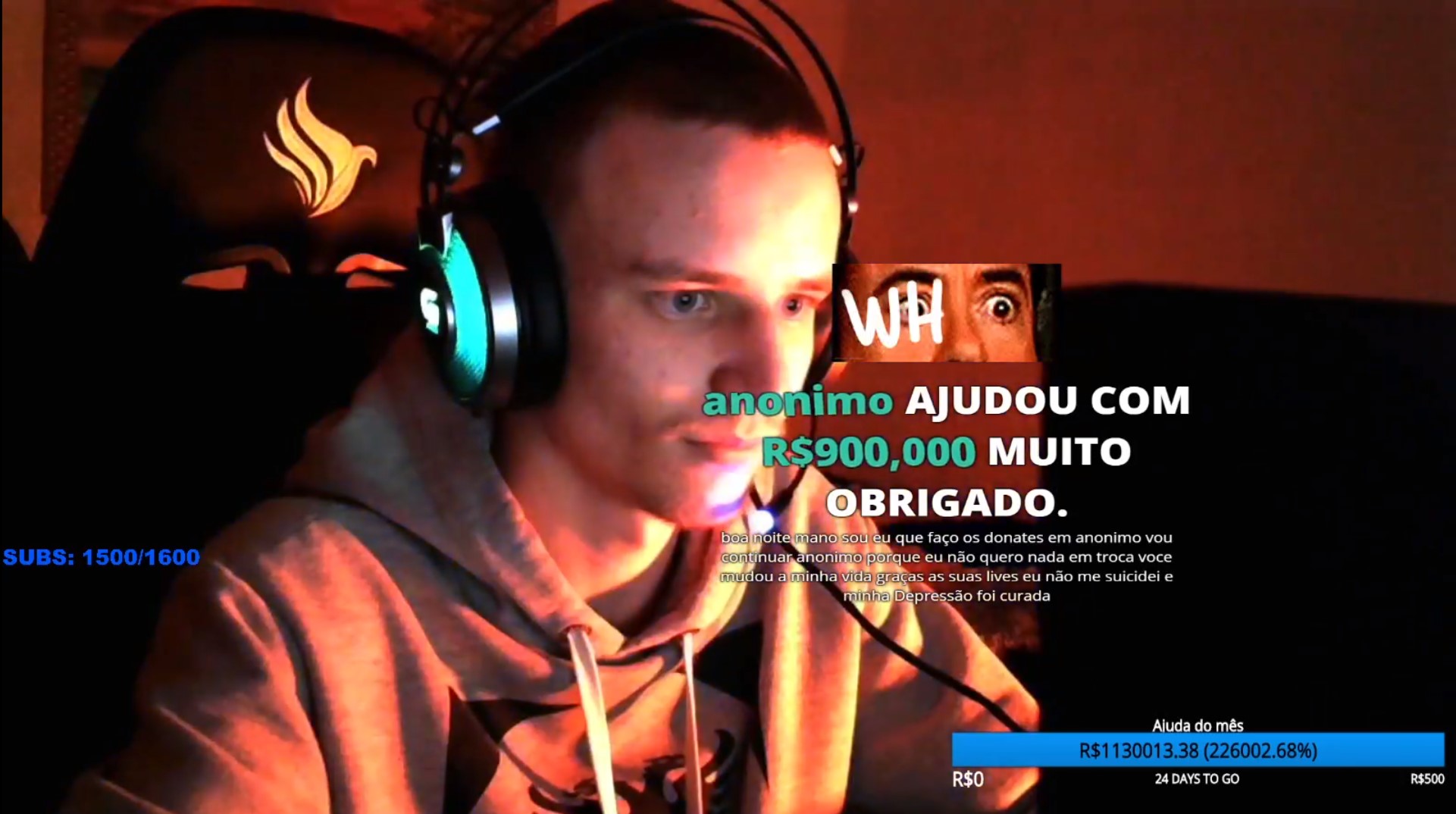 Streamer brasileiro recebe doação quase milionária em sua stream