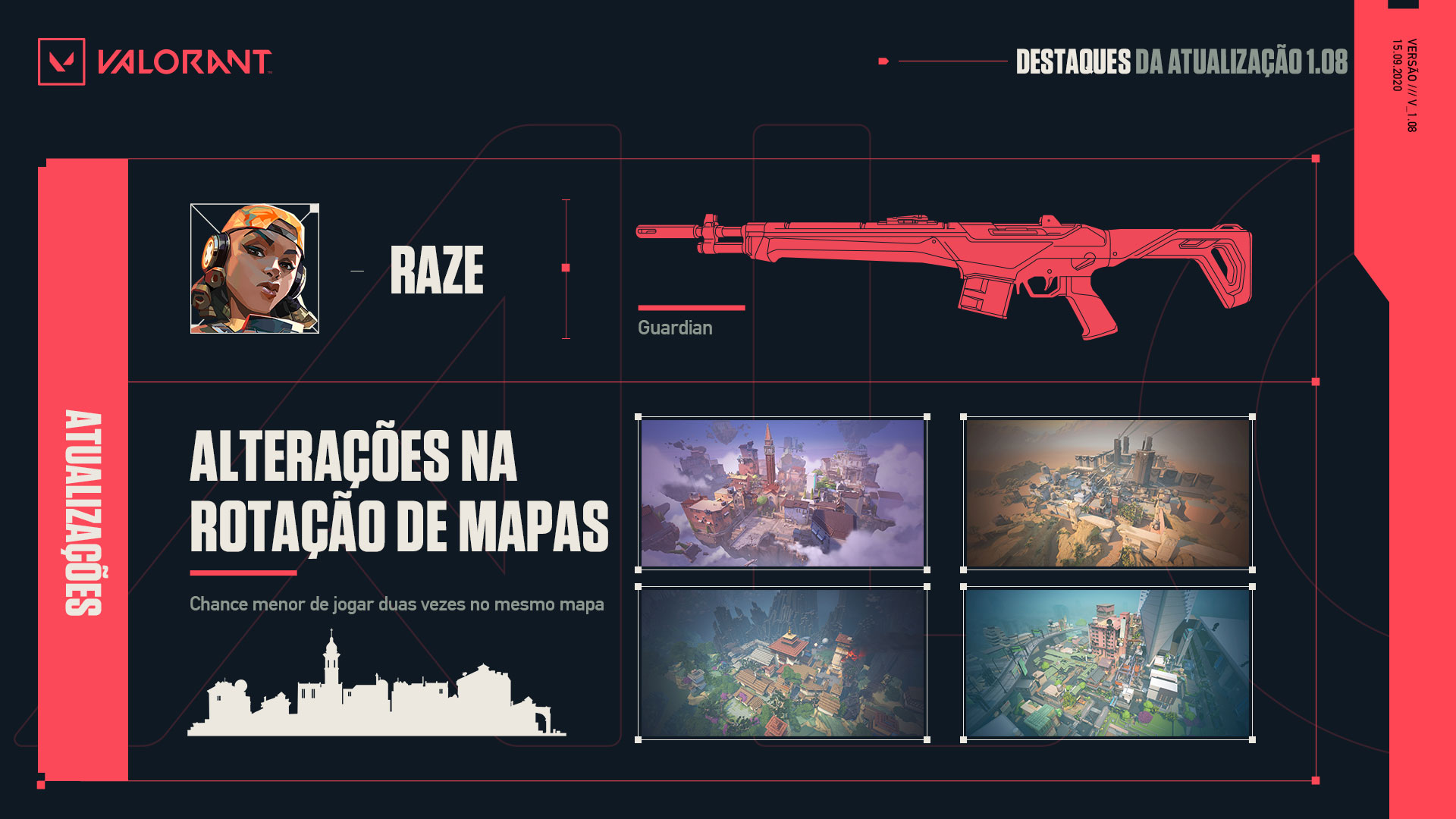 Valorant: Atualização 1.08 tem mudanças na Raze e redução do preço da Guardian