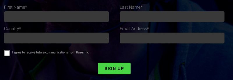 cadastro sorteio razer invitational