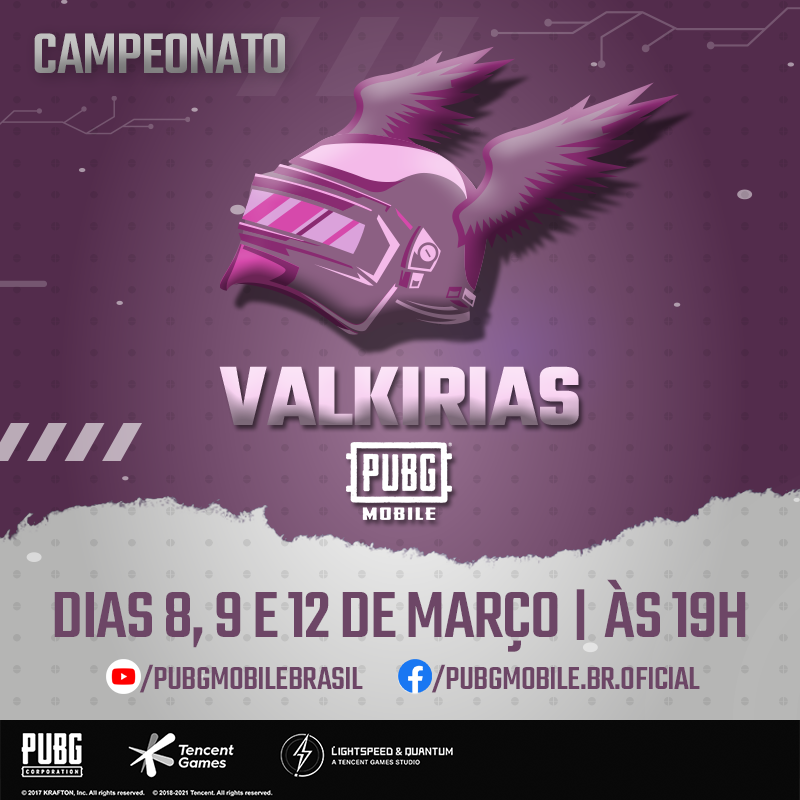 PUBG Mobile: Valkirias, torneio feminino do game, começou nessa segunda-feira