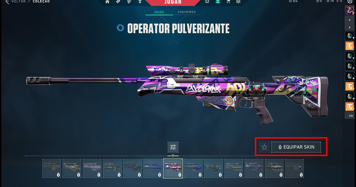 Como comprar skin no VALORANT?