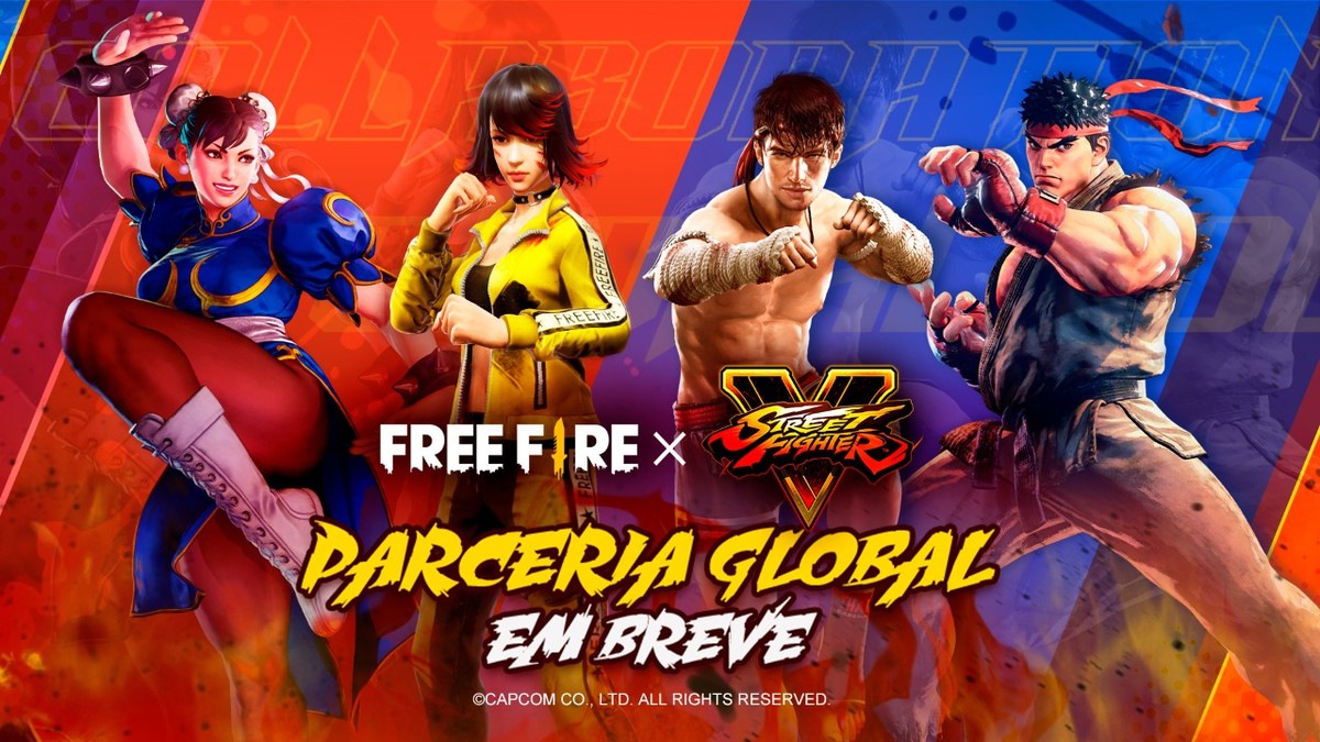 Free Fire ganhará skins de Ryu e Chun-Li, de Street Fighter V