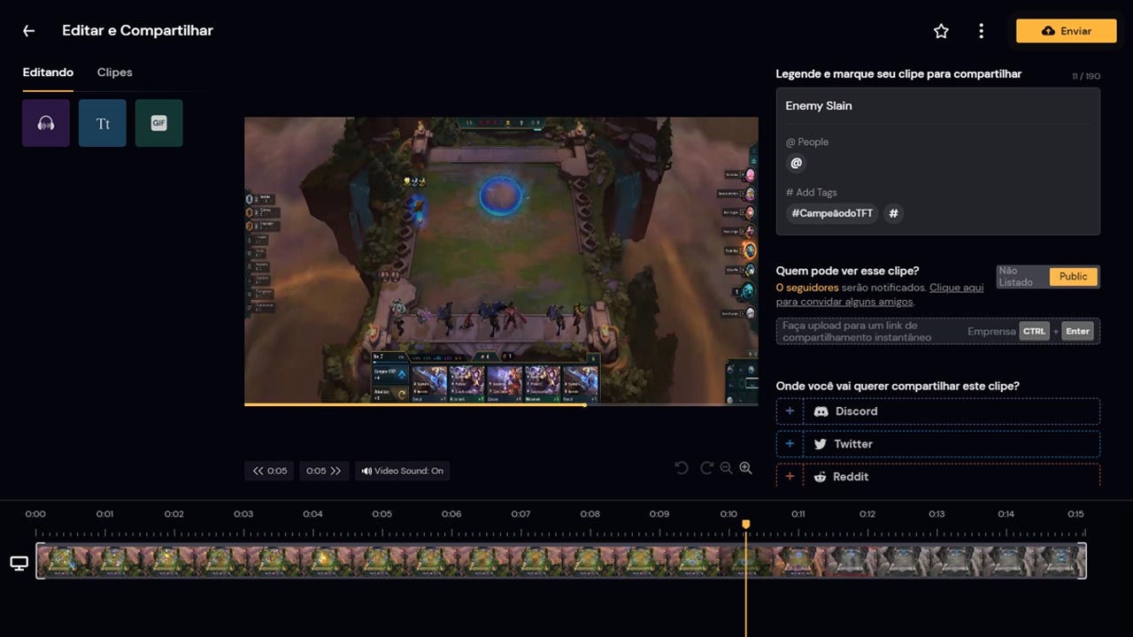 Como compartilhar suas jogadas com a Medal TV