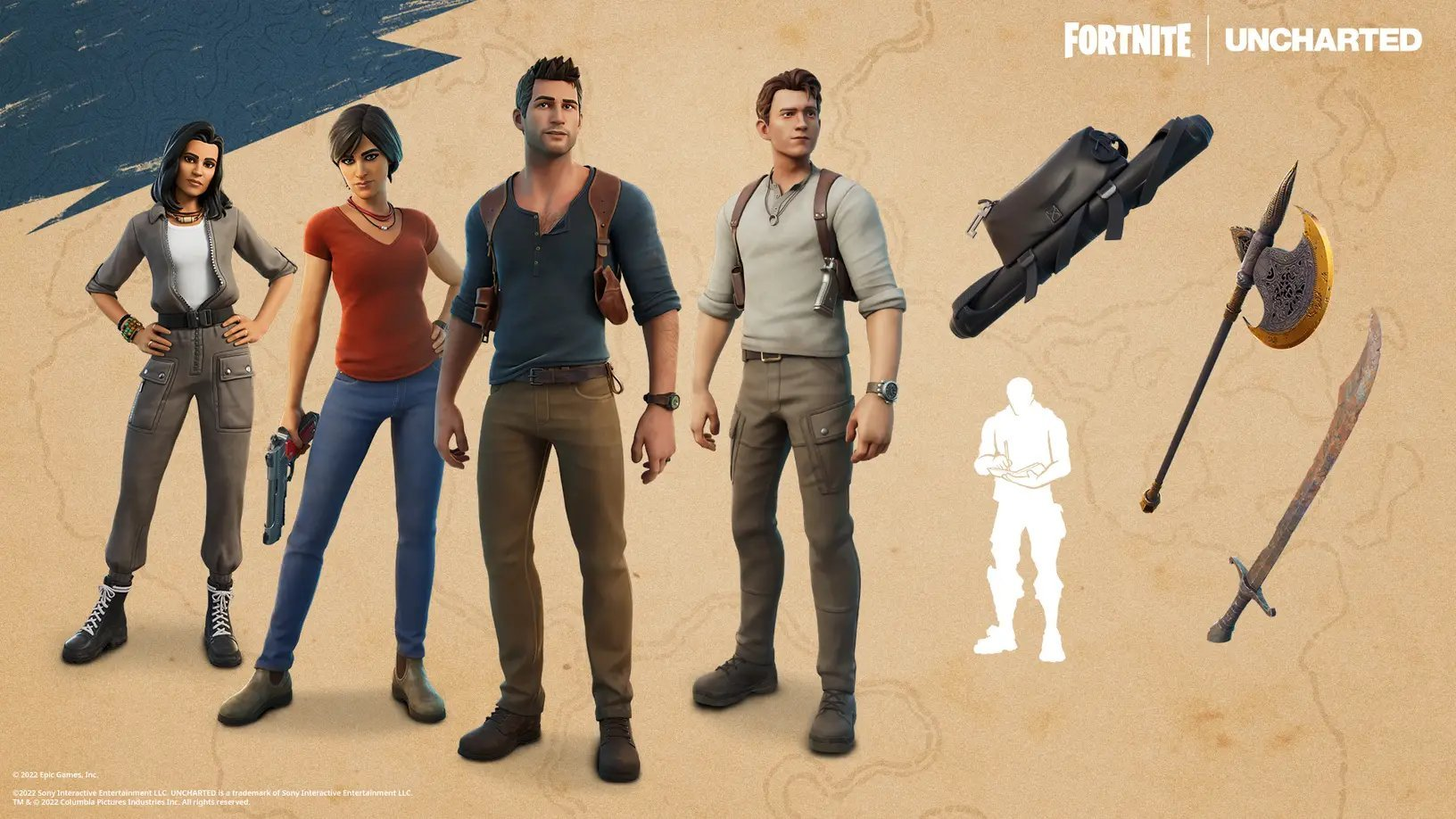 Fortnite: Cosméticos de Uncharted estão na loja
