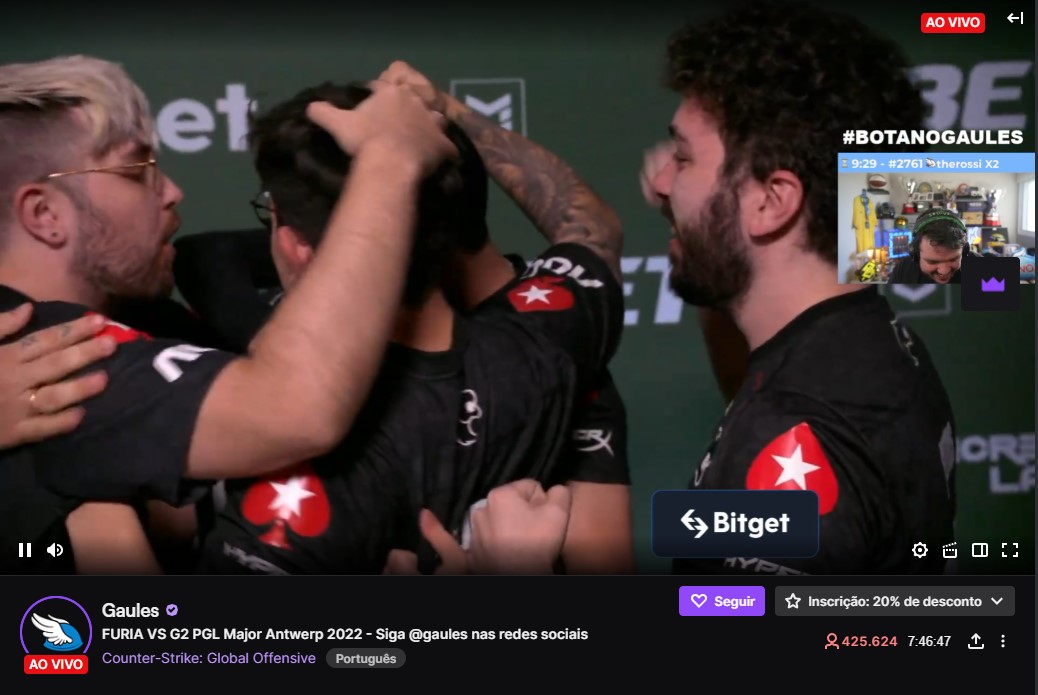 PGL Major Antwerp: Vitória da FURIA tem mais de 425 mil espectadores em stream do Gaules