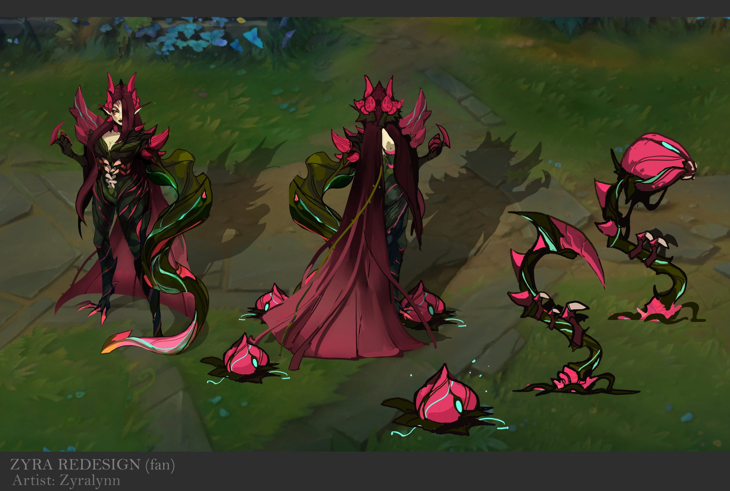 LoL: Artista faz releitura da Zyra e a deixa mais assustadora