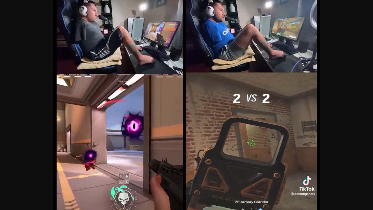 Campeão paralímpico viraliza jogando VALORANT e R6 com os pés