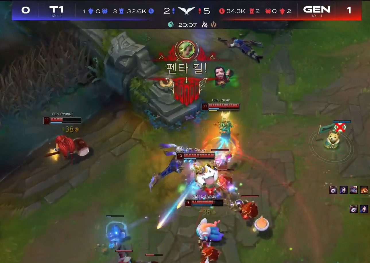 LCK 2022: Gen.G vence a T1 com um Pentakill e um Quadrakill de Ruler