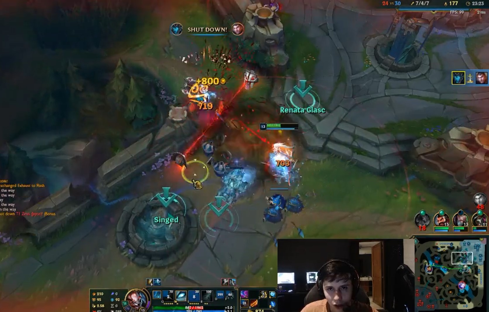 Worlds 2022: Carregando de Kalista, Brance sola Zeus, top da T1; veja a jogada