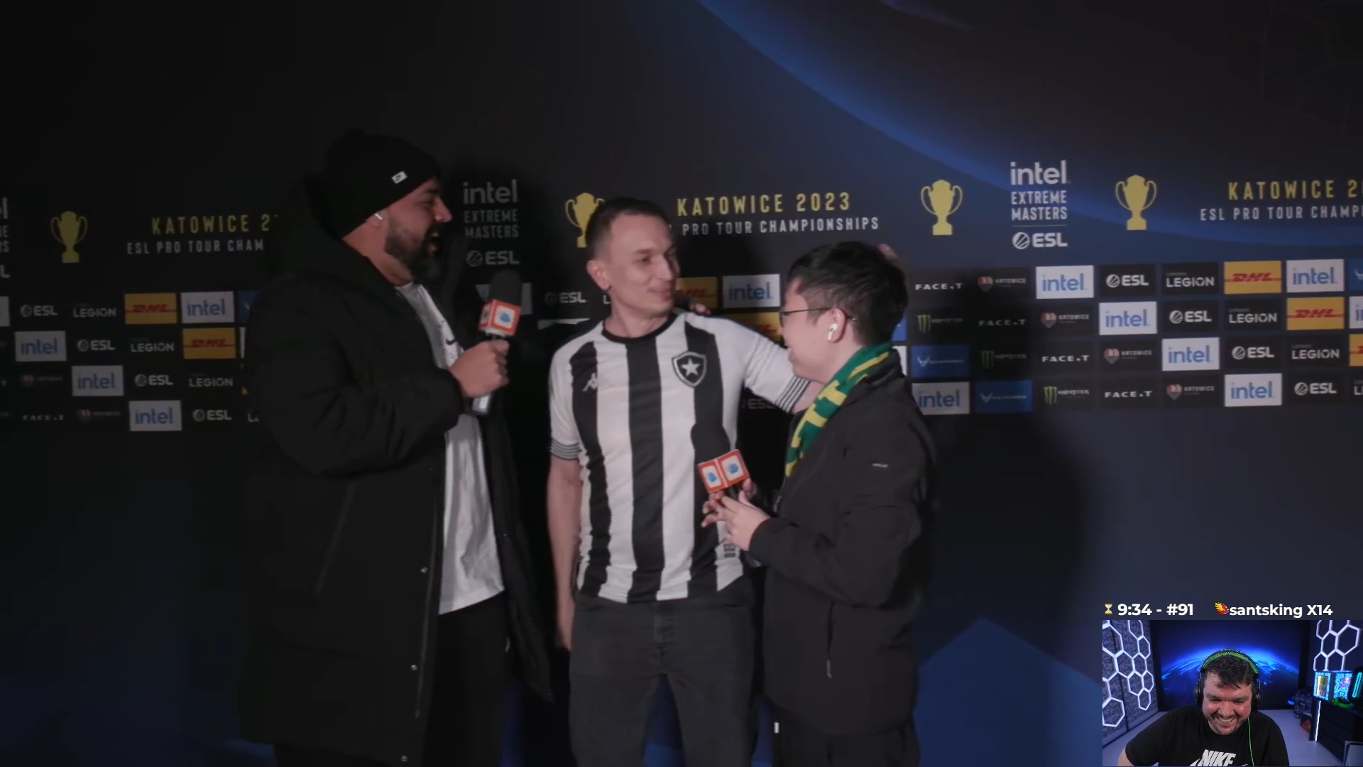 IEM Katowice 2023: Chefão da ESL veste camisa do Botafogo e canta hino