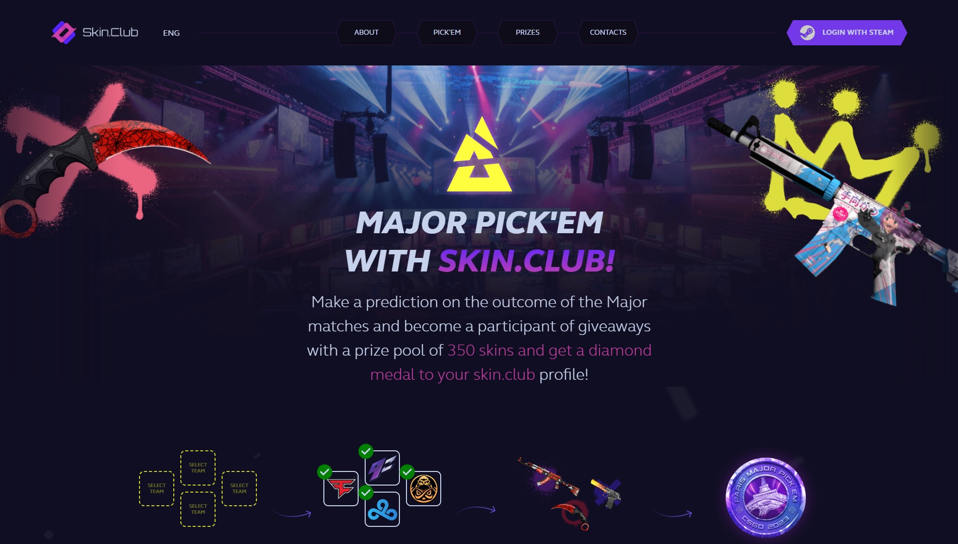 BLAST.tv Paris Major 2023: Faça suas escolhas no Pick’Em da Skin.club