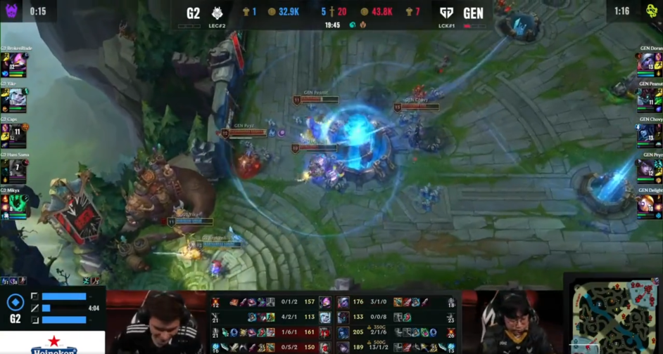 MSI 2023: Gen.G vence a G2 em menos de 20 minutos