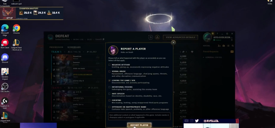 LoL: Ayel reporta Faker após jogador quitar da sua partida na soloQ