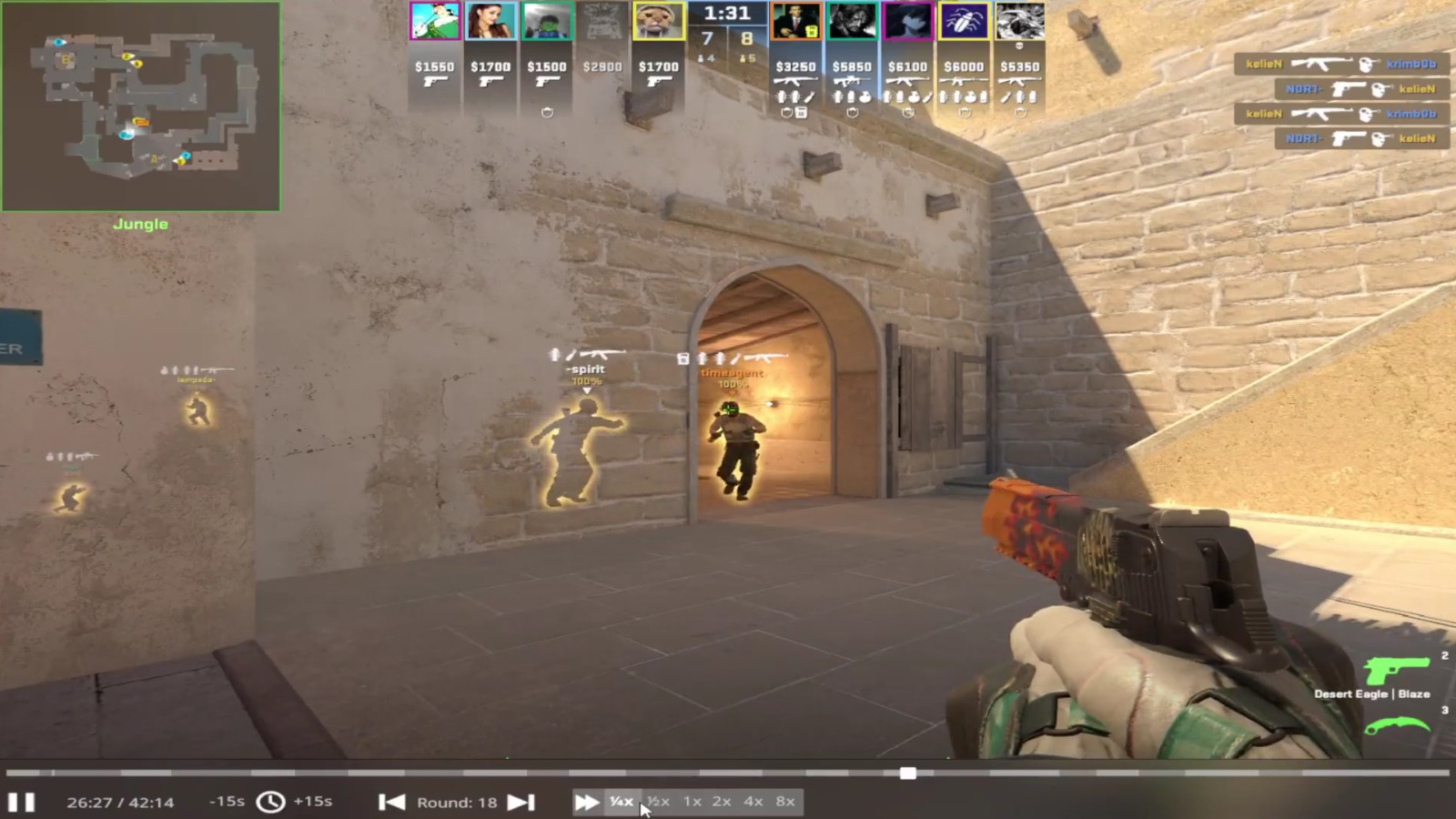 CS2: Flash salva jogador durante rush na Mirage