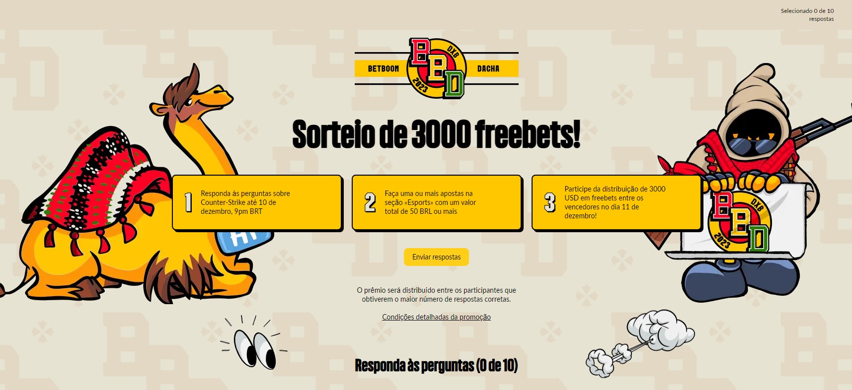 BetBoom Dacha 2023: Responda o Quiz sobre CS e concorra a R$ 15 mil em FreeBets!