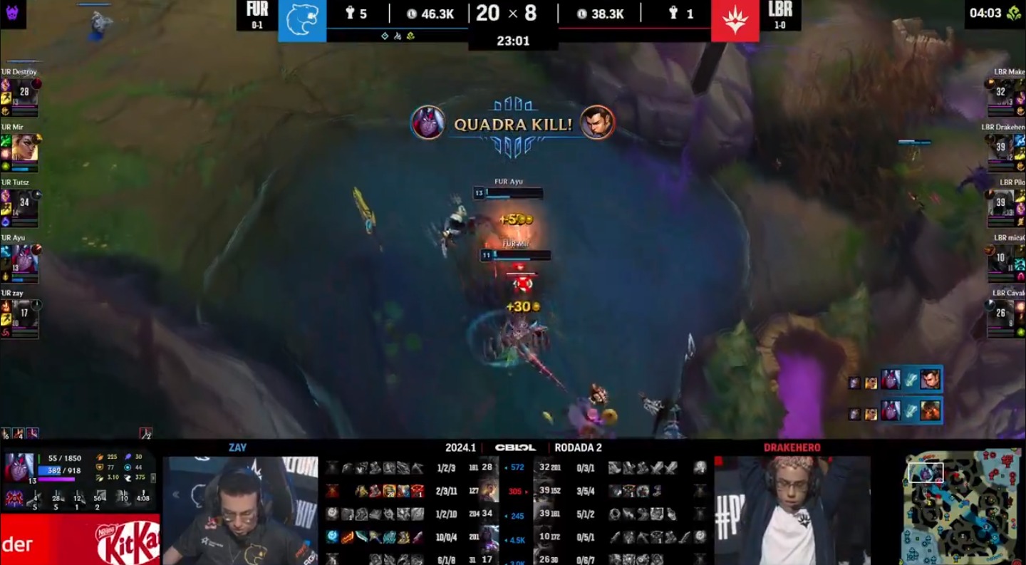 CBLOL 2024: Ayu faz Quadrakill e garante primeira vitória da FURIA; veja o vídeo