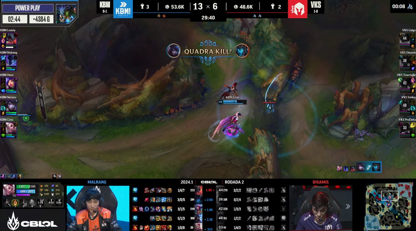 CBLOL 2024: Netuno faz Quadrakill na primeira vitória da KaBuM; veja o vídeo