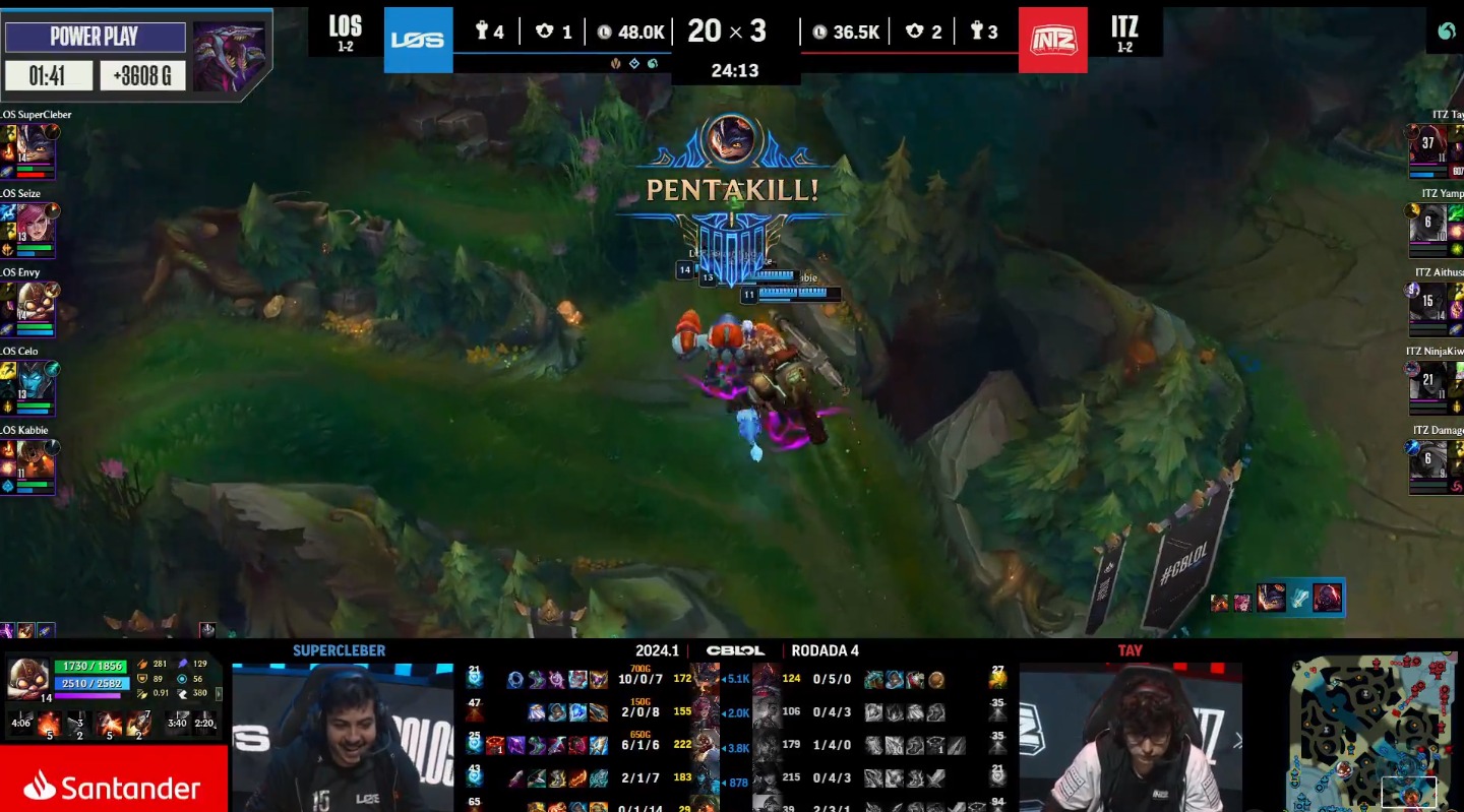 CBLOL 2024: SuperCleber faz Pentakill e garante vitória da LOS; veja o vídeo
