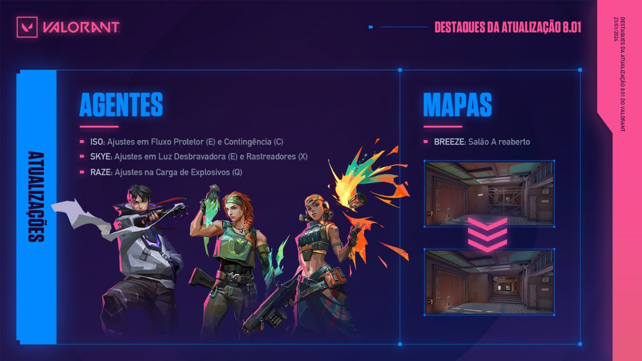 VALORANT: Atualização 8.01 traz mudança na Breeze e nerf na Skye