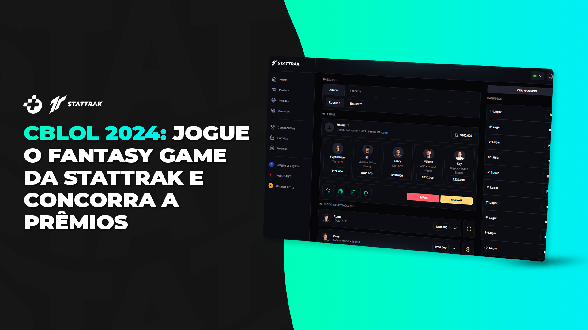 CBLOL 2024: Jogue o Fantasy Game da Stattrak e concorra a prêmios
