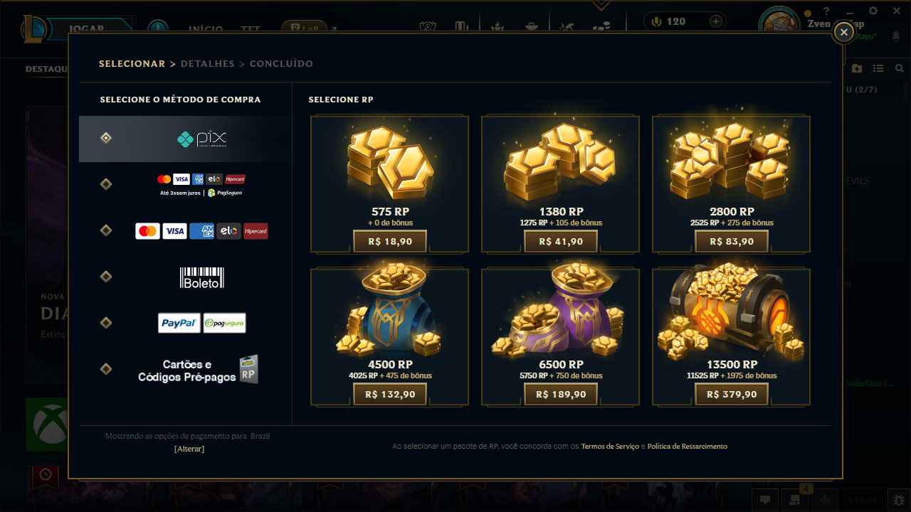 Como comprar RP no LoL? Veja passo a passo para adquirir os Riot Points