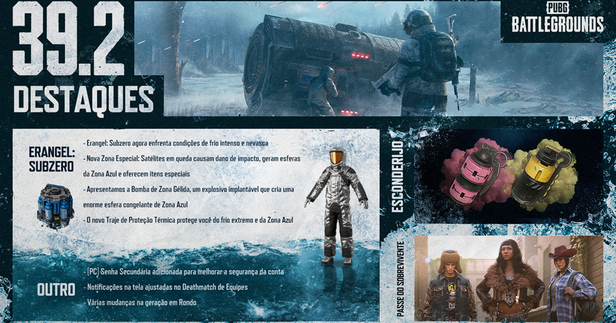 PUBG: Atualização 39.2 traz Erangel Subzero, nova arma gélida e proteção térmica