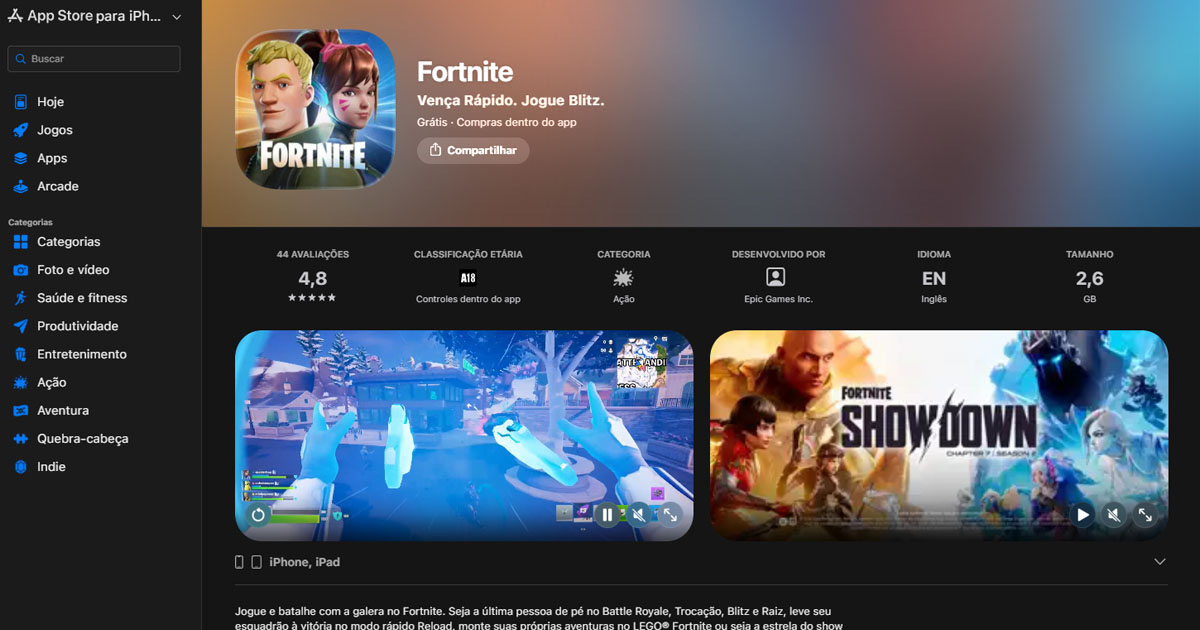 Fortnite: jogo volta à App Store após disputa entre Epic e Apple
