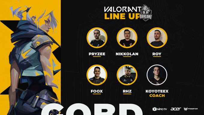 Valorant: Black Dragons anuncia mudanças na escalação