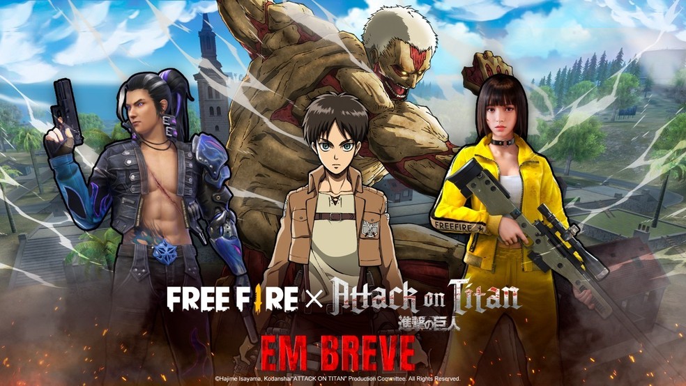 Free Fire recebe crossover com Attack on Titan no próximo mês
