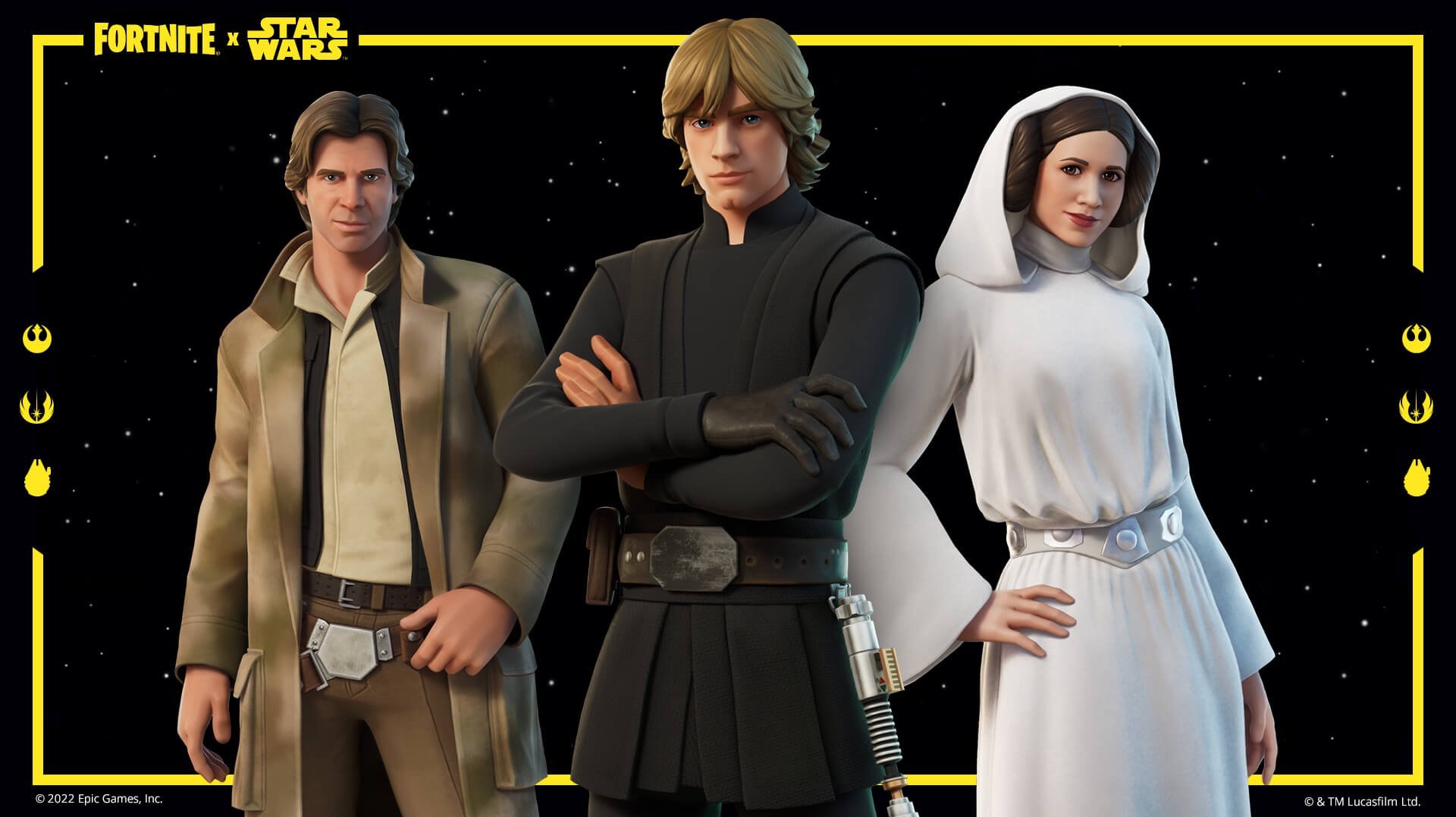 Fortnite: Semana Skywalker tem skins do trio original de heróis de Star Wars