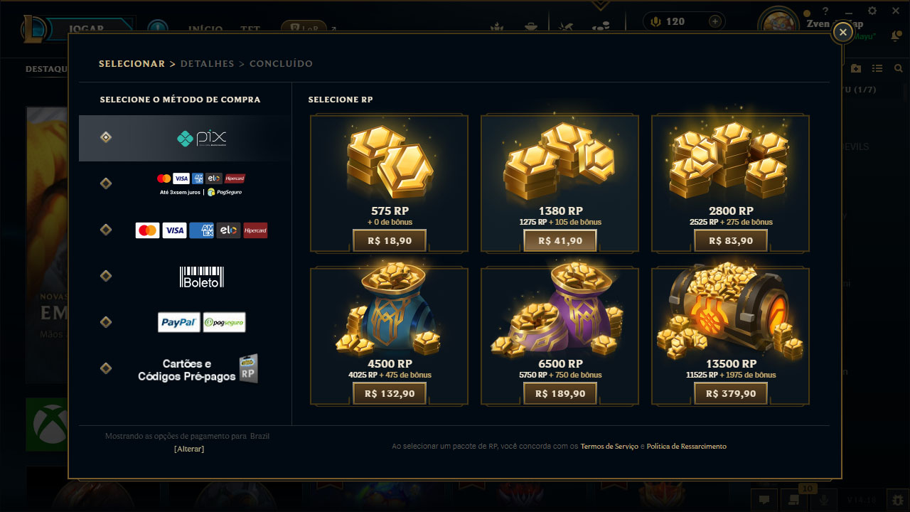 Preço do RP no LoL em 2026: valores ATUALIZADOS da moeda