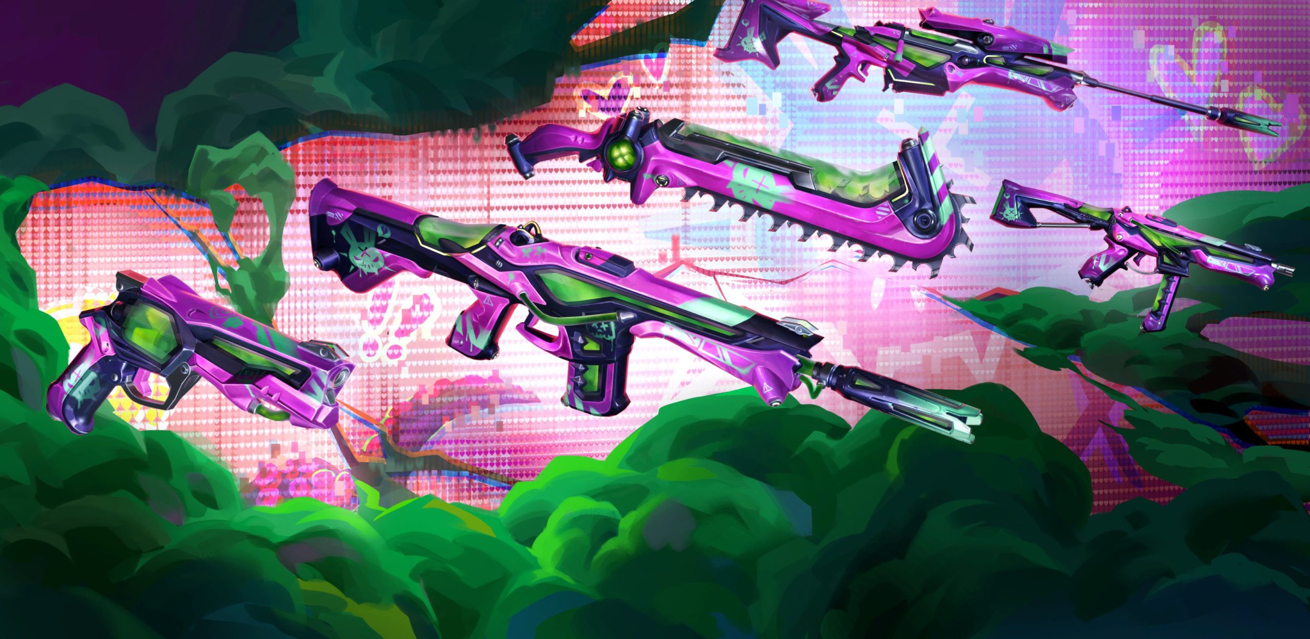 VALORANT: Coleção Chiclete Mortífero traz skins coloridas e espada-serra