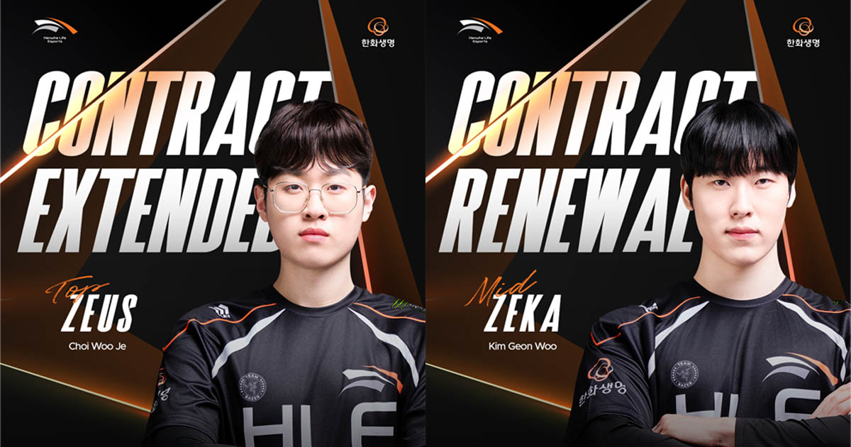 LCK 2026: Hanwha Life anuncia a renovação com Zeus e Zeka; Viper deixa a organização