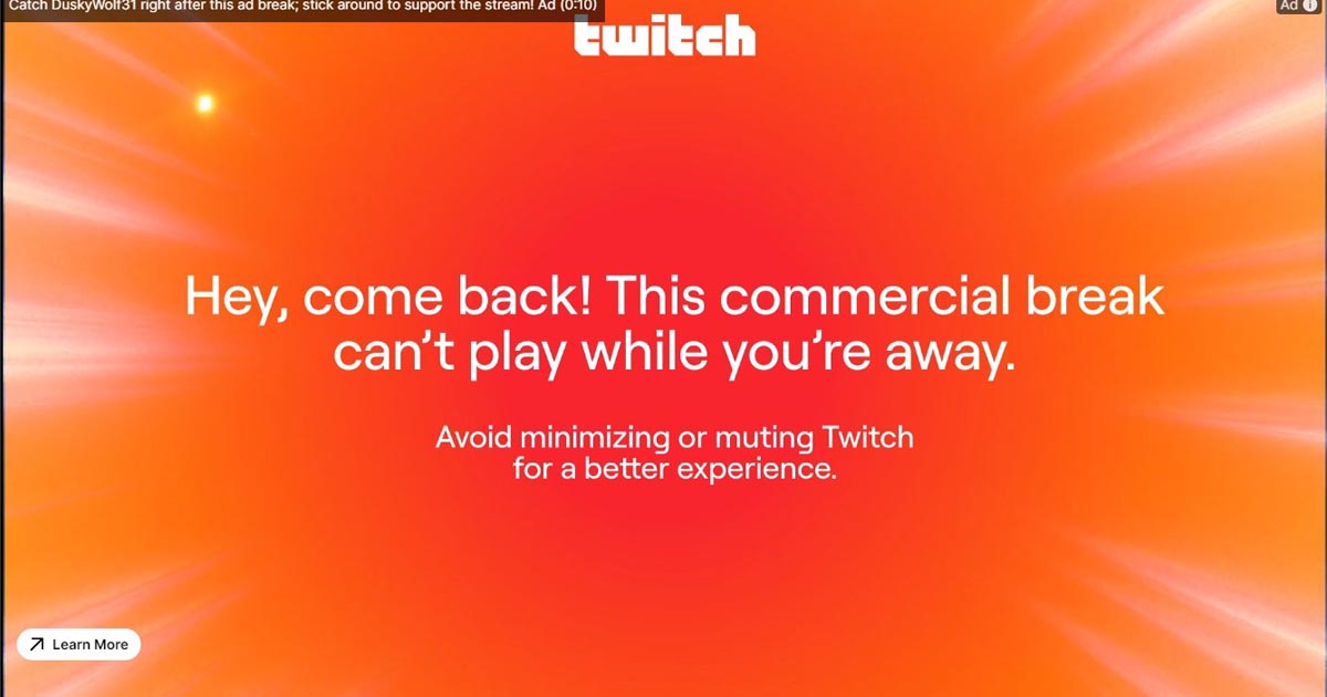 Twitch testa anúncios que pausam ao minimizar ou sair da tela